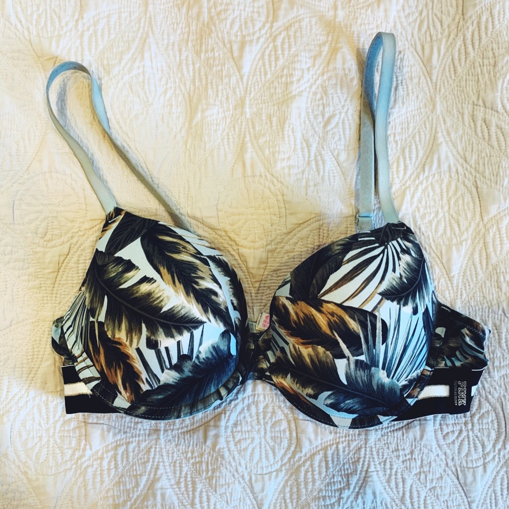 PINK Victoria’s Secret Palm Tree Push Up Bra